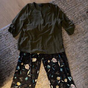 Fred David Blouse & Pull & Bear Pants Bundle - Women’s L - Great Condition